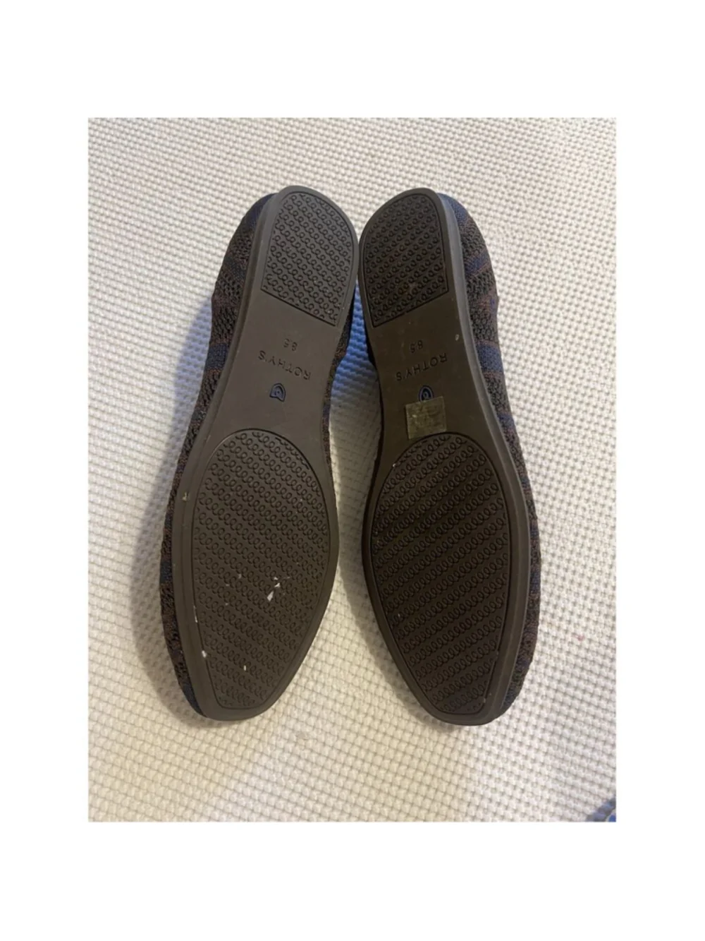 Rothy’s Sapphire Zebra Square Toe Ballet Flat Animal Print Shoes 8.5